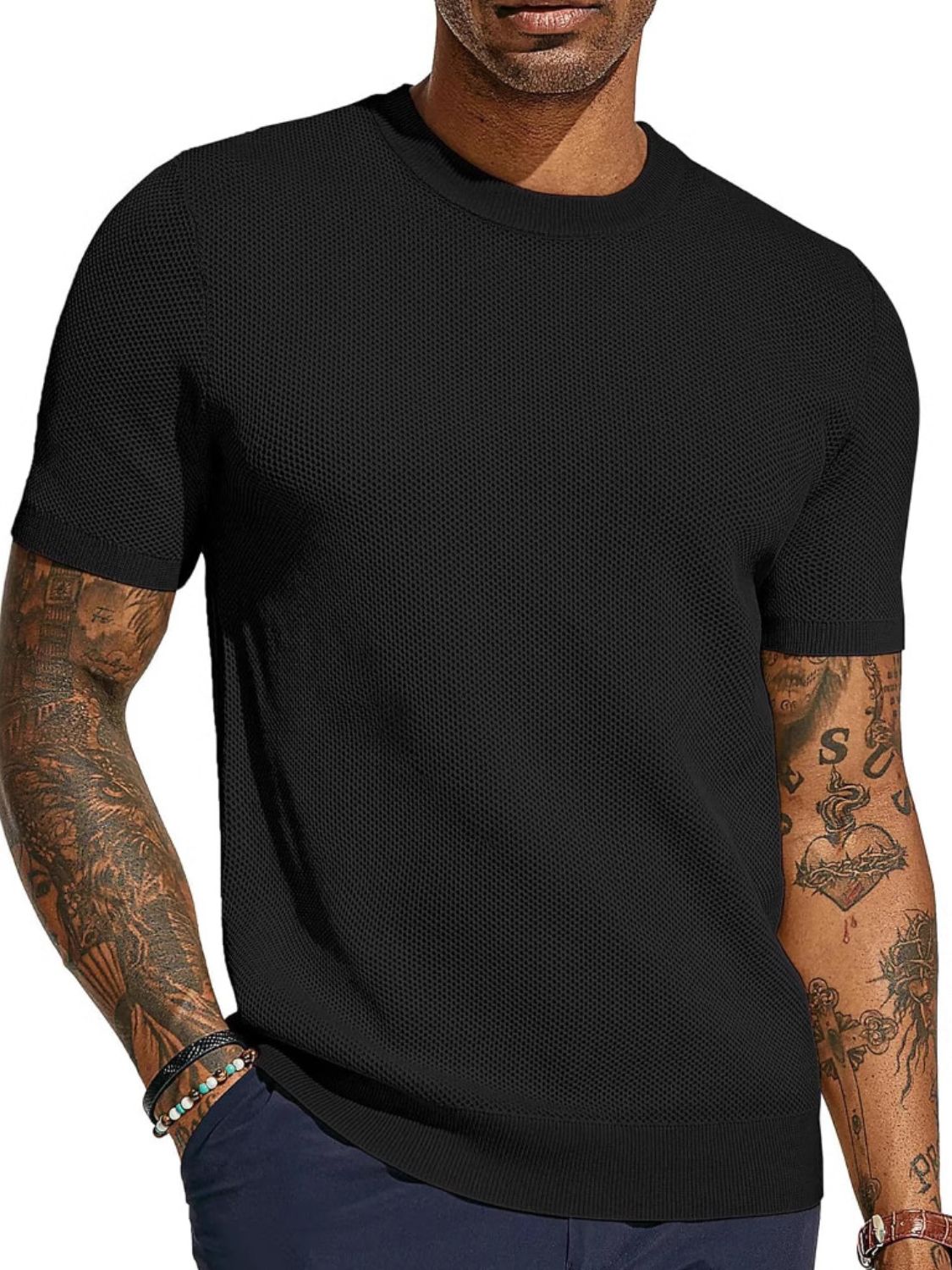 Men's Full Size Round Neck Short Sleeve T-Shirt Plus Size