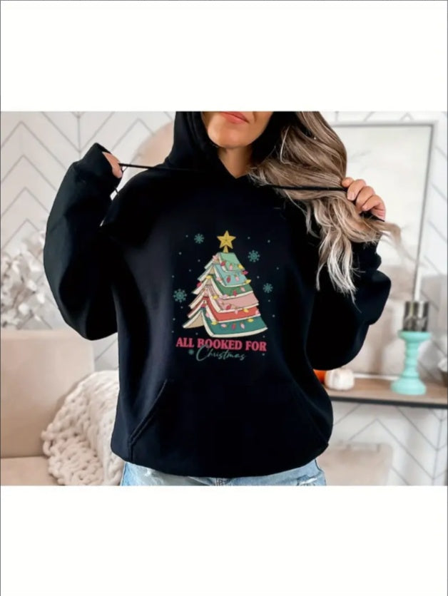 Christmas Book Tree Hoodie, School Christmas Hoodie, Book Lovers Christmas Hoodie, Christmas Gift, Bookworm Christmas Hoodie, Teacher Hoodie