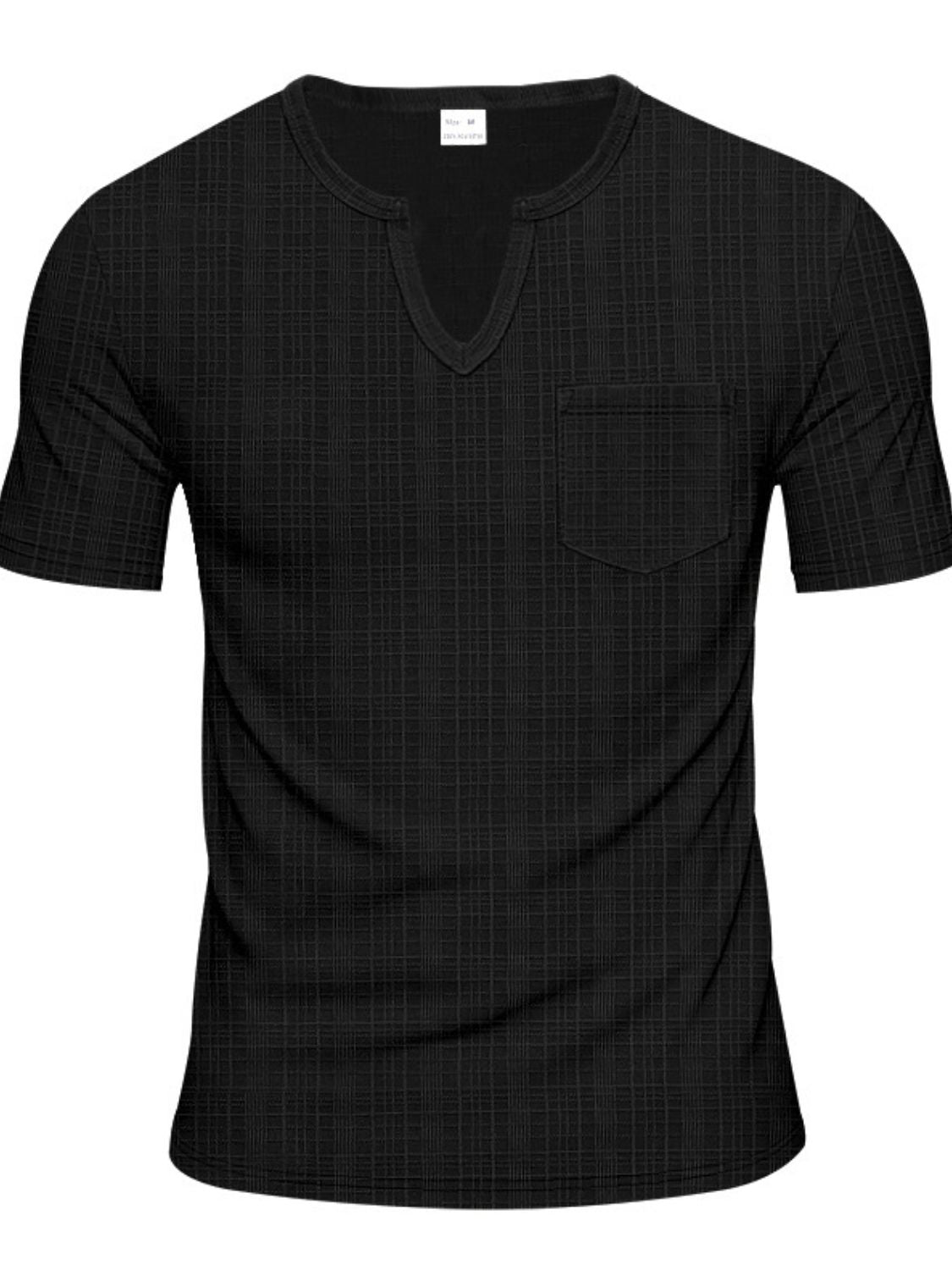 Men's Full Size Notched Short Sleeve T-Shirt Plus Size