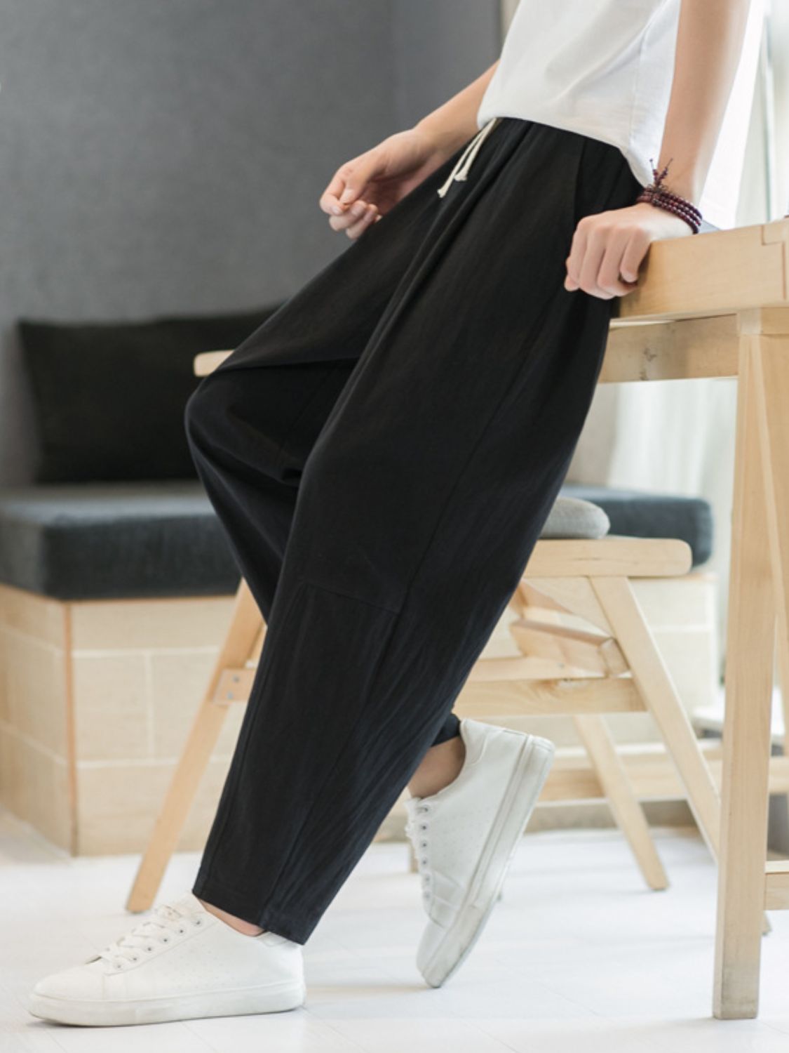 Men's Plus Size Cropped Straight Pants