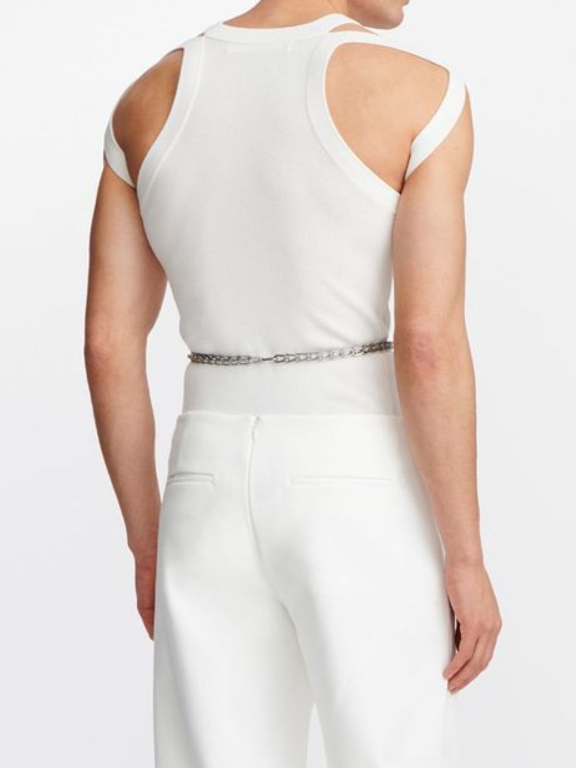 Men's Full Size Cutout Round Neck Tank Plus Size