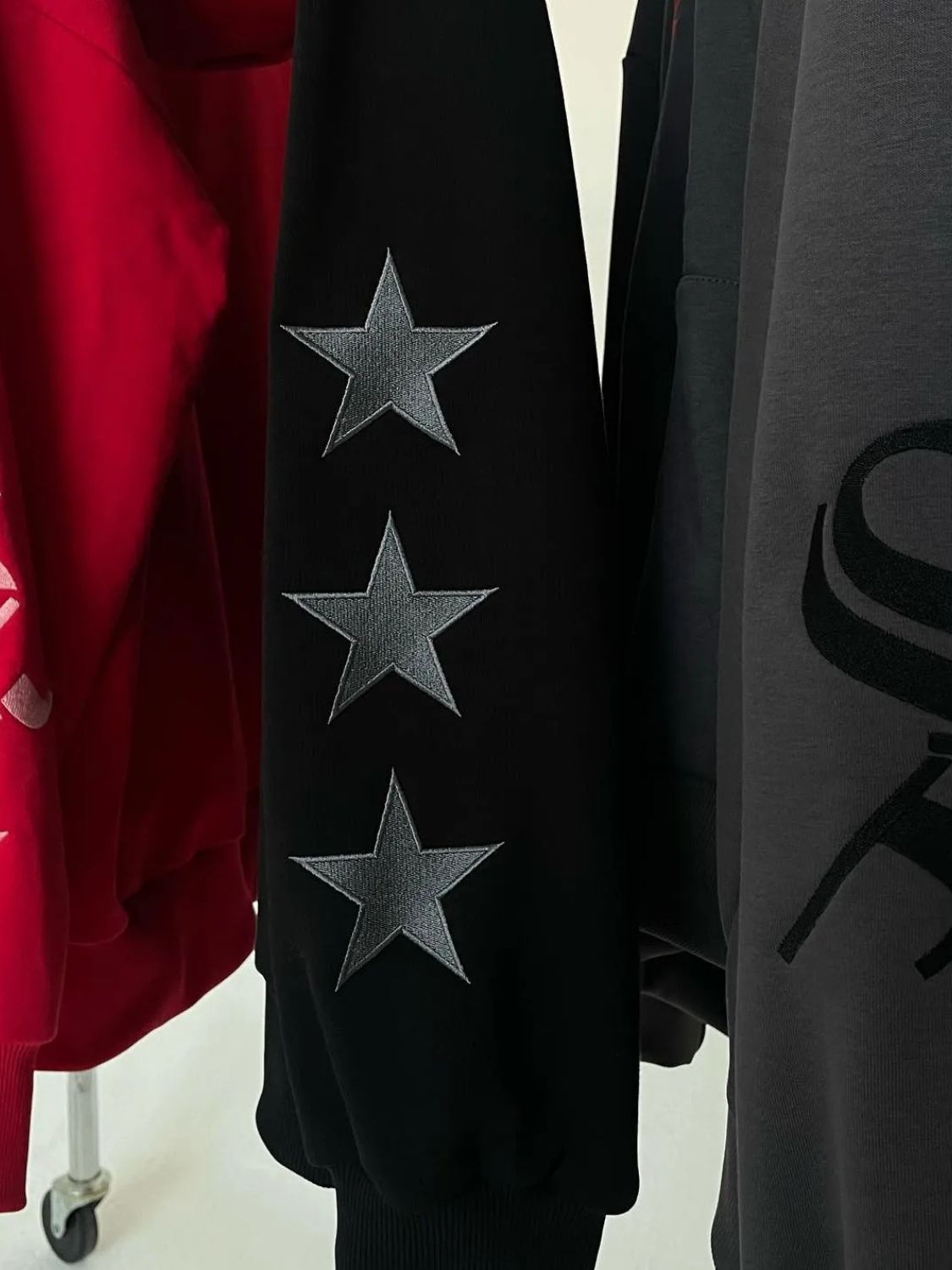 Men's Star Embroidery Zip Up Hoodie