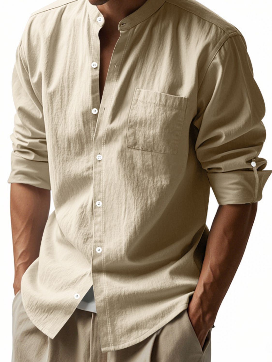 Men's Full Size Button Down Long Sleeve Shirt Plus Size