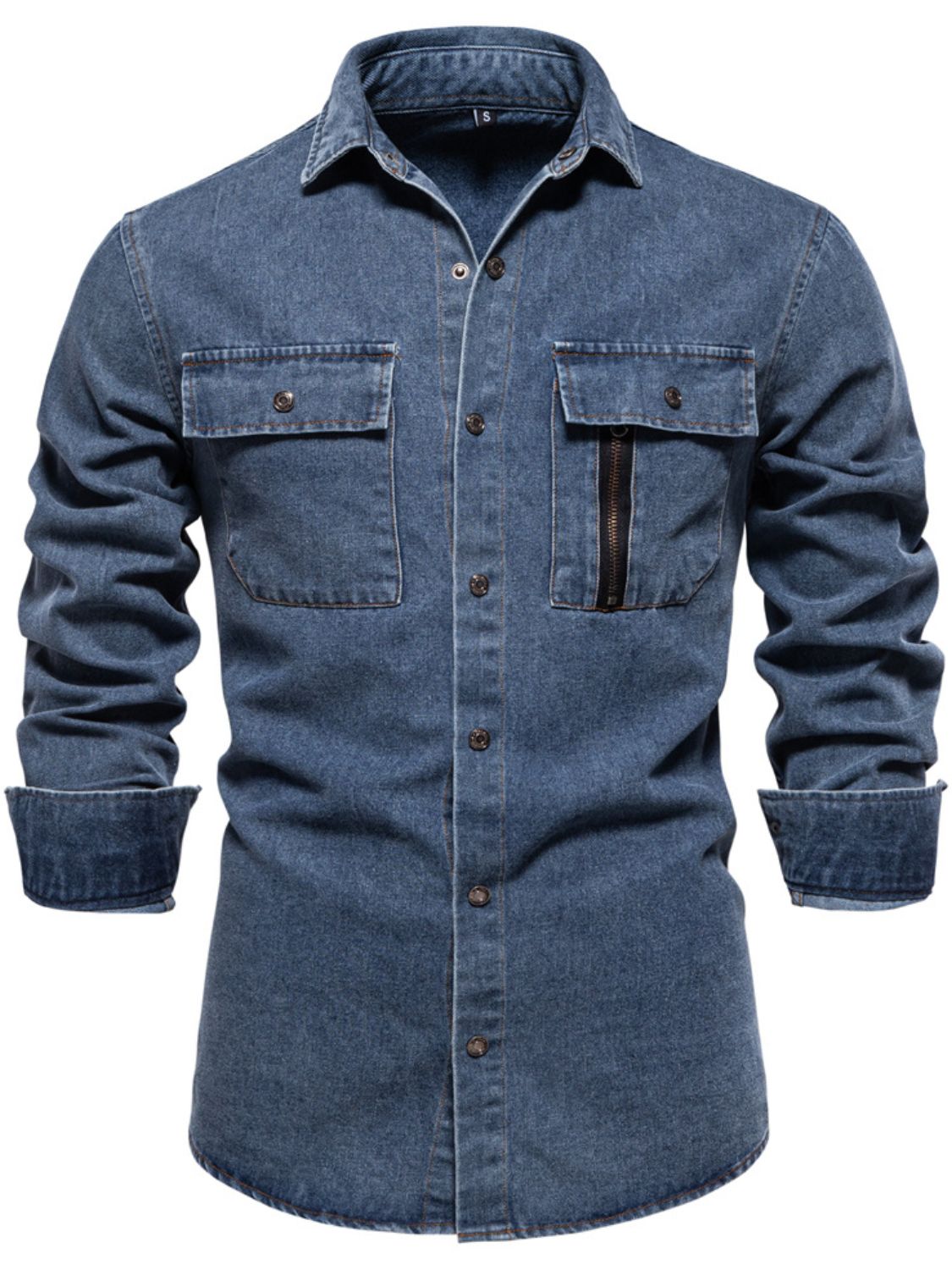 Men's Snap Down Long Sleeve Denim Shirt