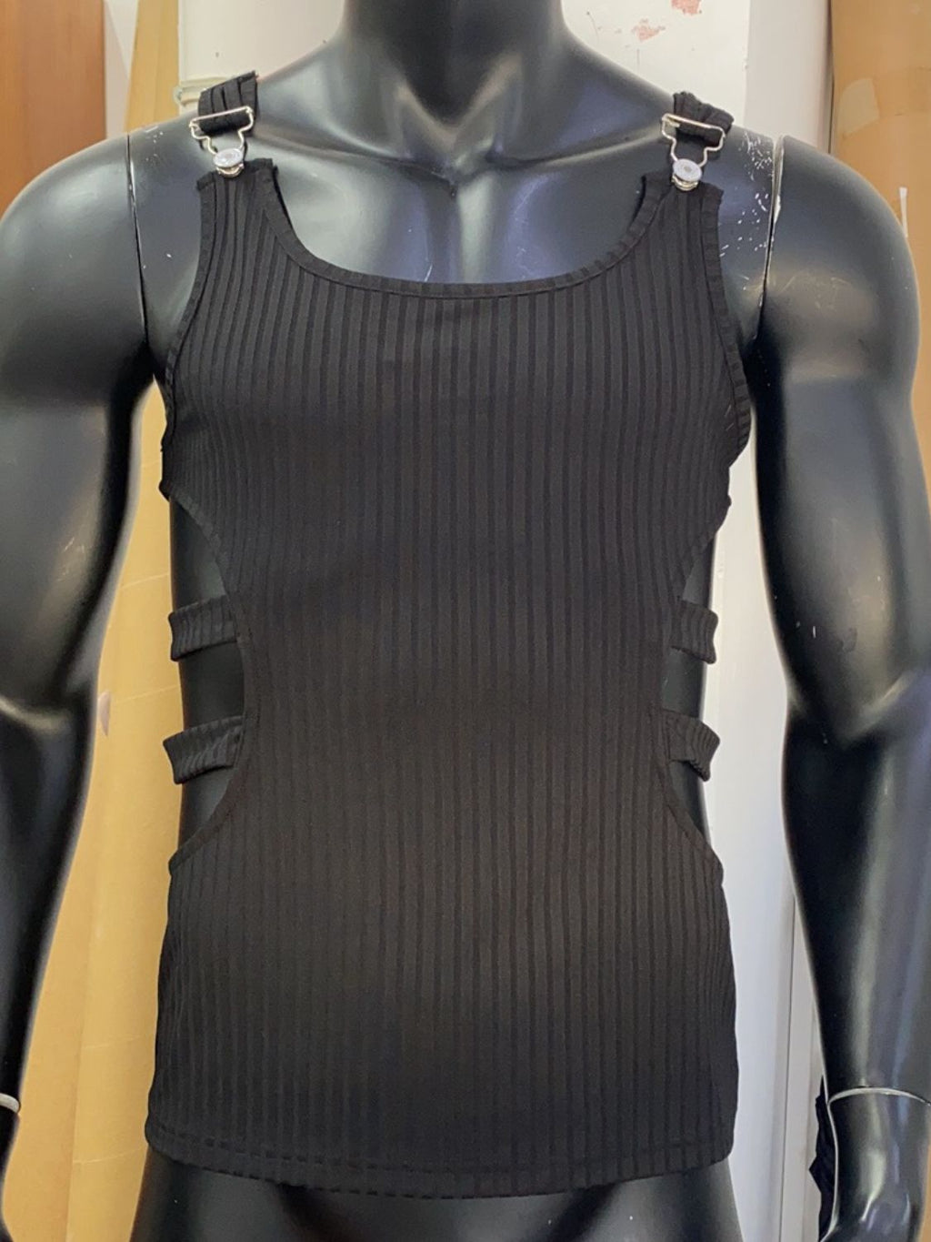 Men's Full Size Side Cutout Round Neck Tank Plus Size