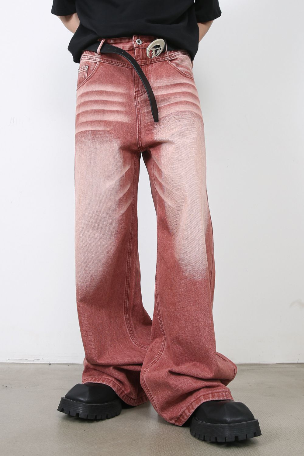 Men's Wide Leg Jeans with Pockets