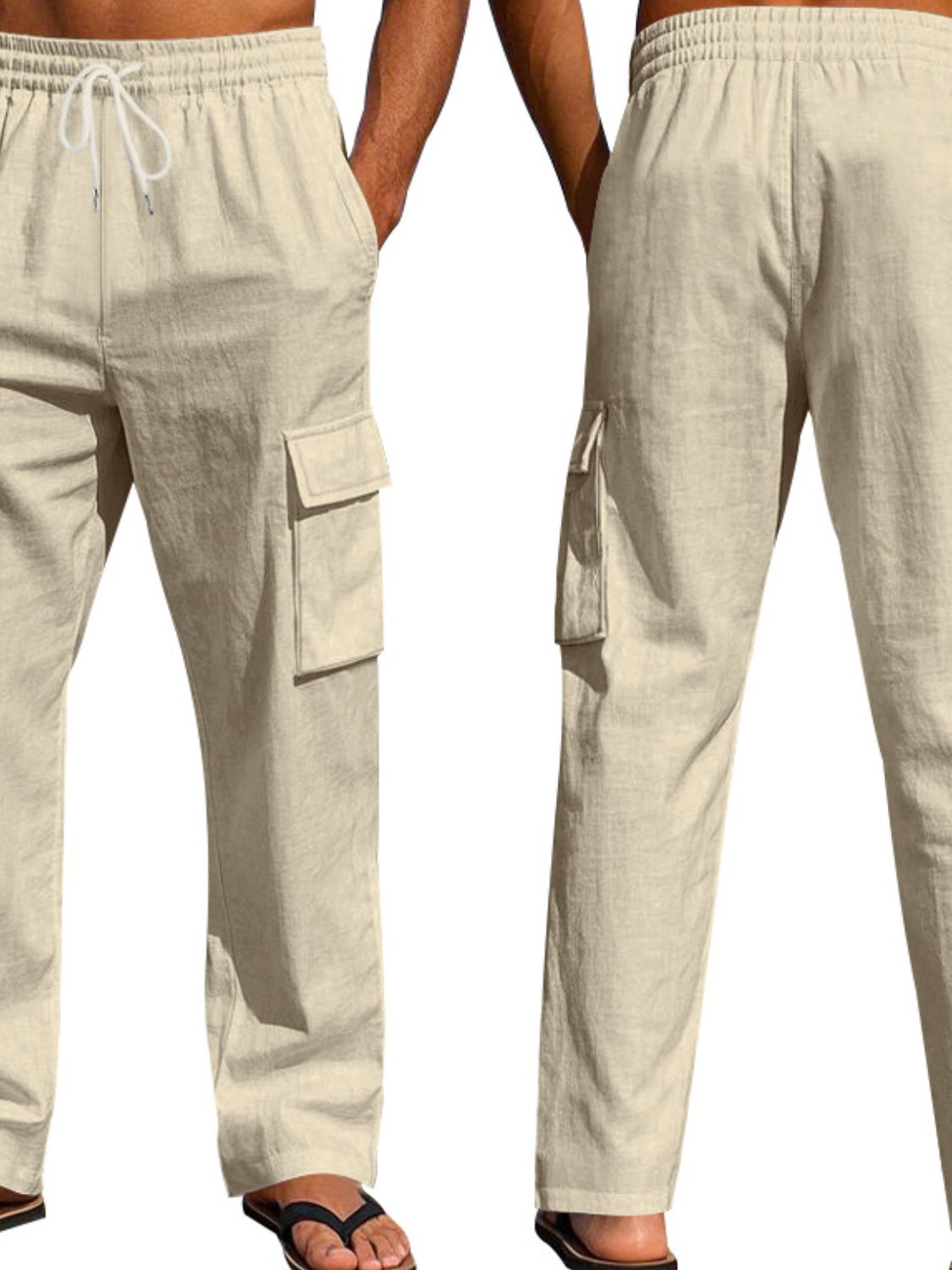 Men's Full Size Drawstring Pants with Pockets Plus Size