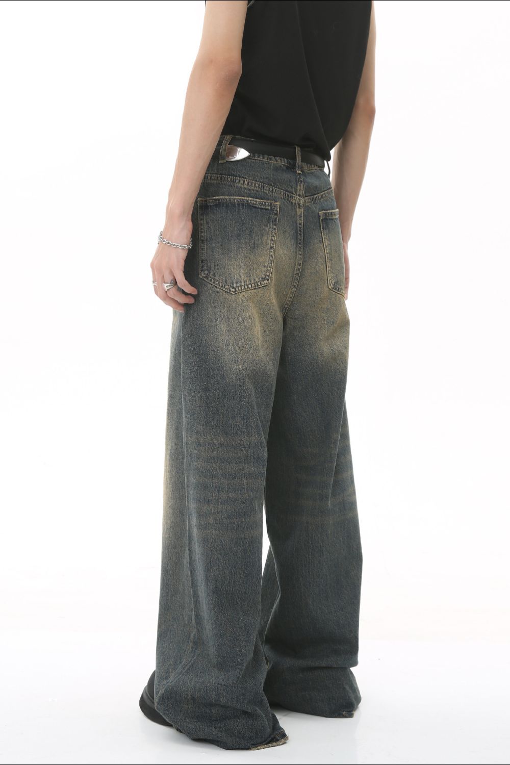 Men's Wide Leg Jeans with Pockets