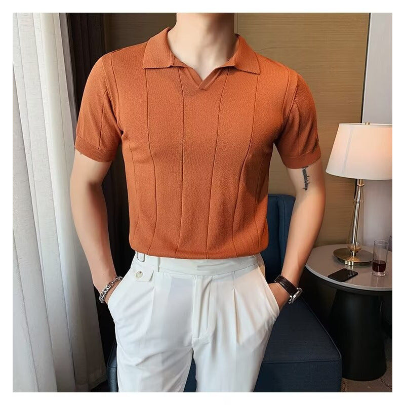 Men's Plus Size Collared Neck Short Sleeve Polo