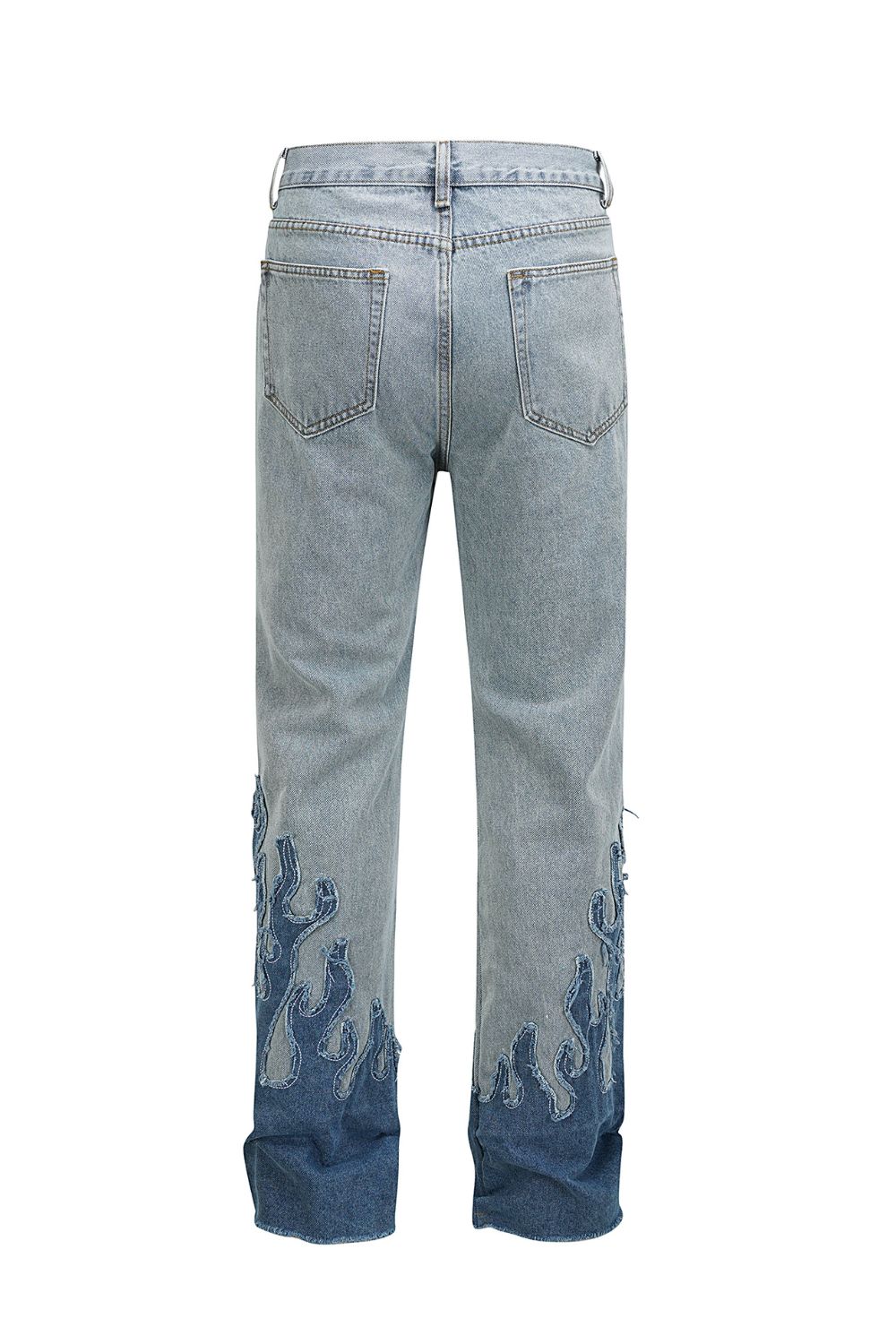 Men's Flame Pattern Patch Cargo Jeans '