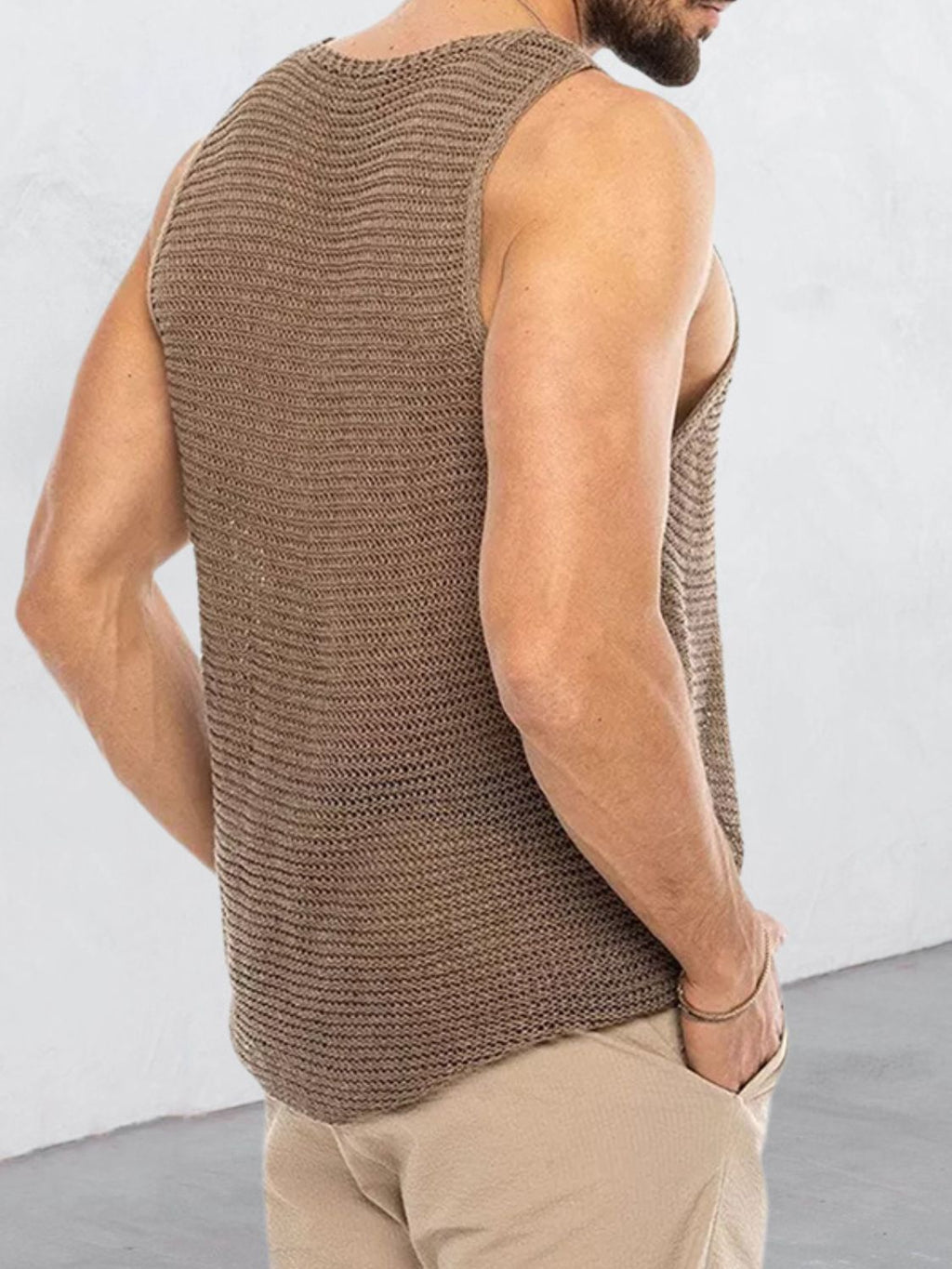 Men's Plus Size Scoop Neck Knit Tank