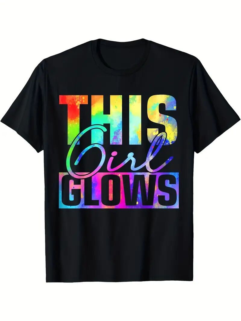 Women's Graphic T-Shirt: Stylish Black Printed Short Sleeve Top