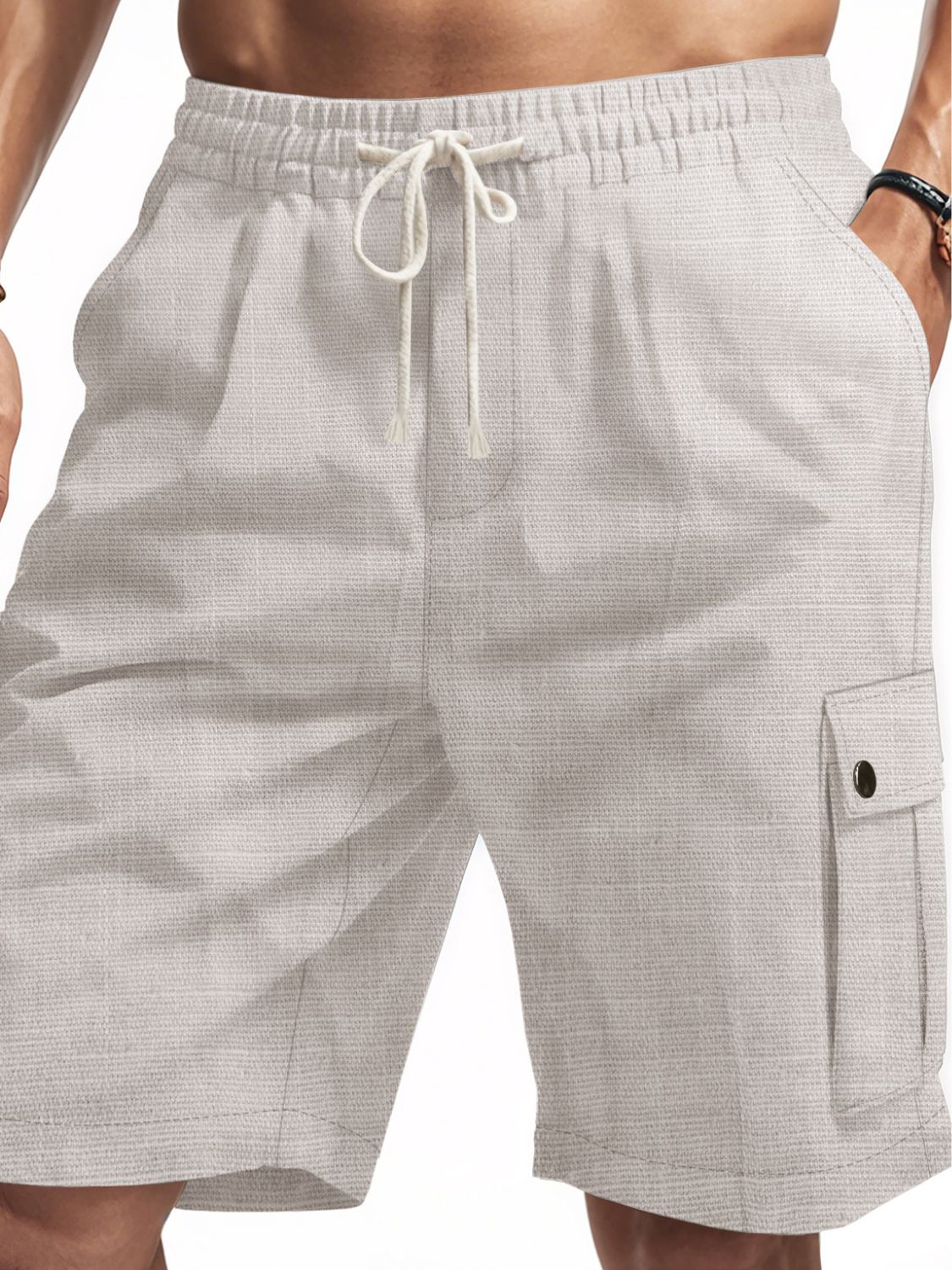 Men's Full Size Drawstring Shorts with Pockets Plus Size