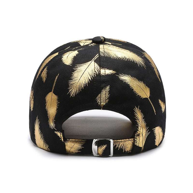 Bronzing Feather Peaked Cap Men's Outdoor Sports Sun-proof Hat Baseball Cap