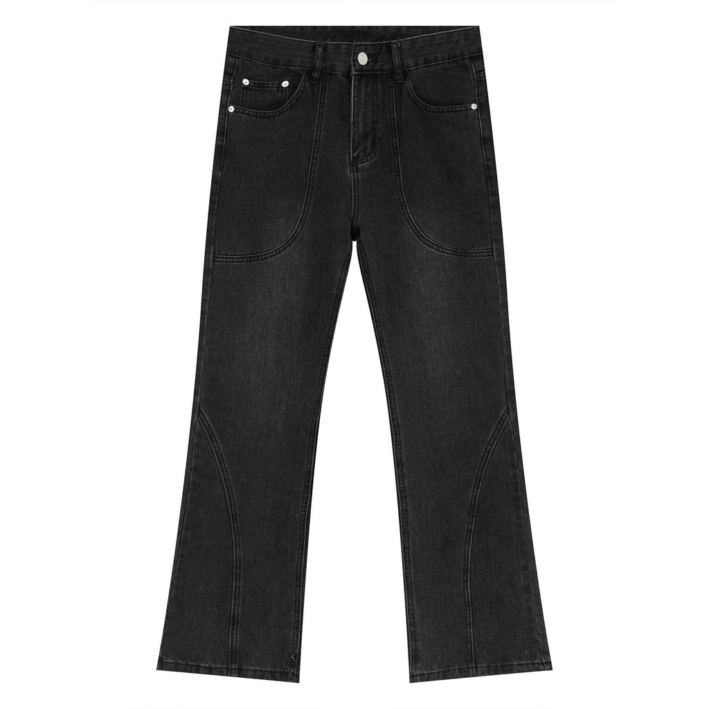 Straight-Leg Jeans with Stitch Detail