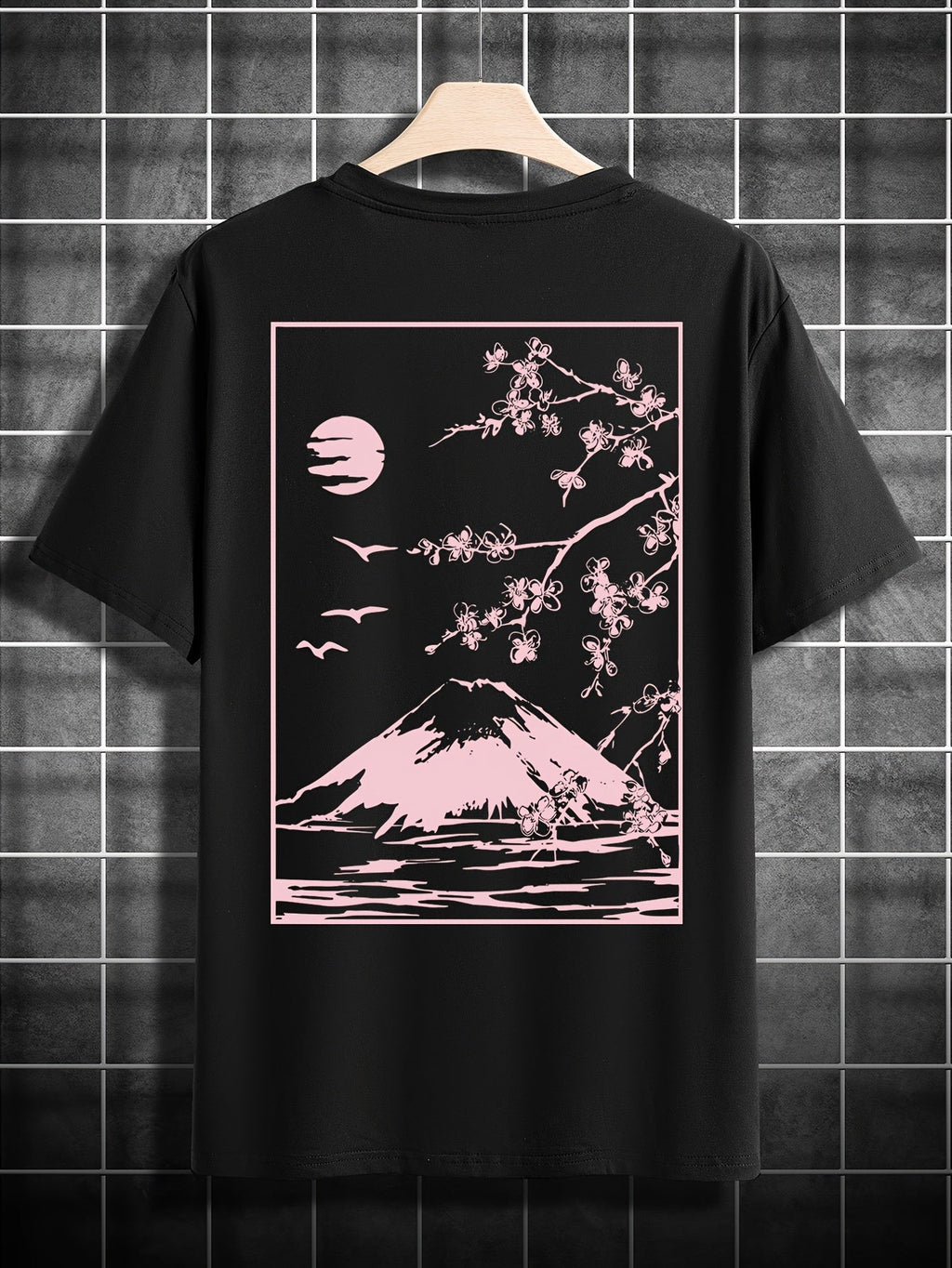 Men's Graphic T-Shirt - Retro Mountain Print, Short Sleeves, Summer Fit