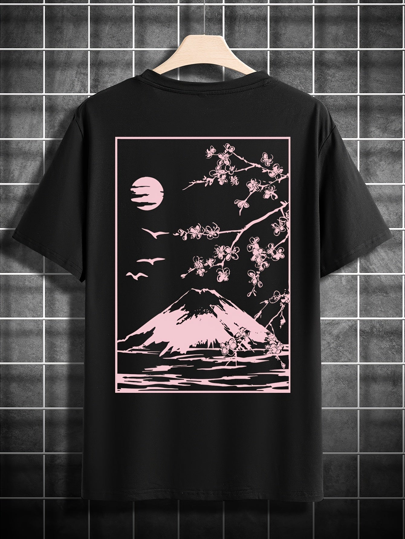 Men's Graphic T-Shirt - Retro Mountain Print, Short Sleeves, Summer Fit