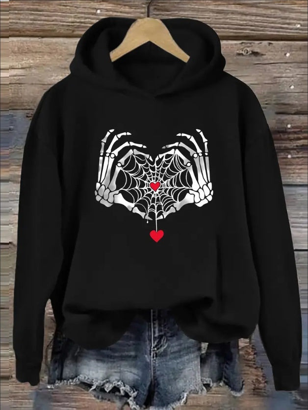 Letter And Graphic Print Hoodie With Drawstring Casual Hooded Sweatshirt
