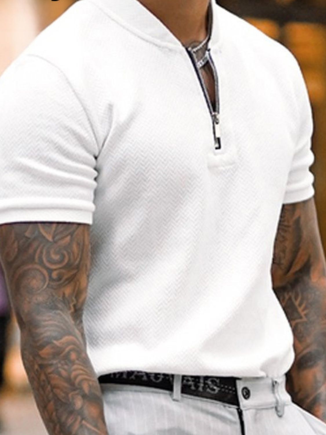 Men's Full Size Baseball Collar Solid Polo Plus Size