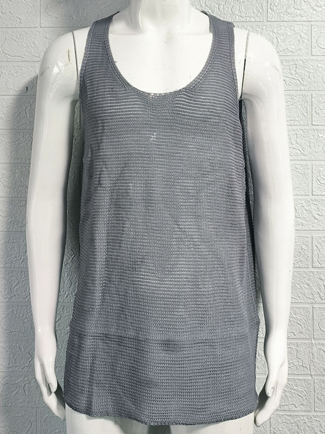 Men's Plus Size Scoop Neck Knit Tank