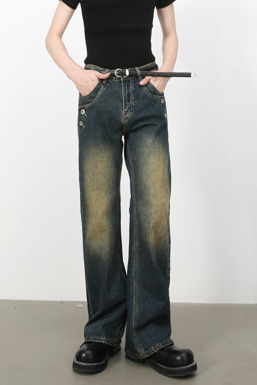 Men's Bootcut Jeans with Pockets