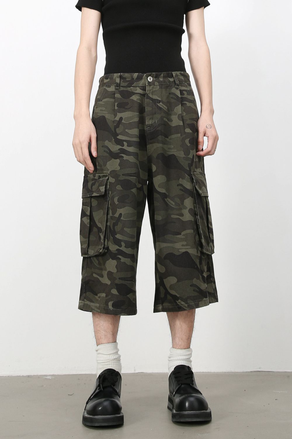 Men's Camouflage Denim Cargo Shorts