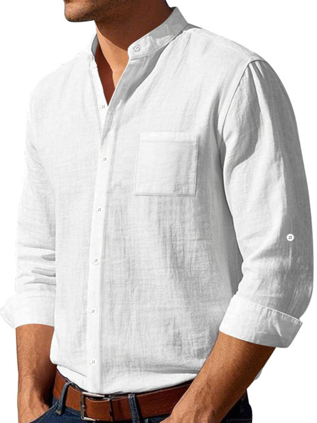 Men's Full Size Button Down Long Sleeve Shirt Plus Size
