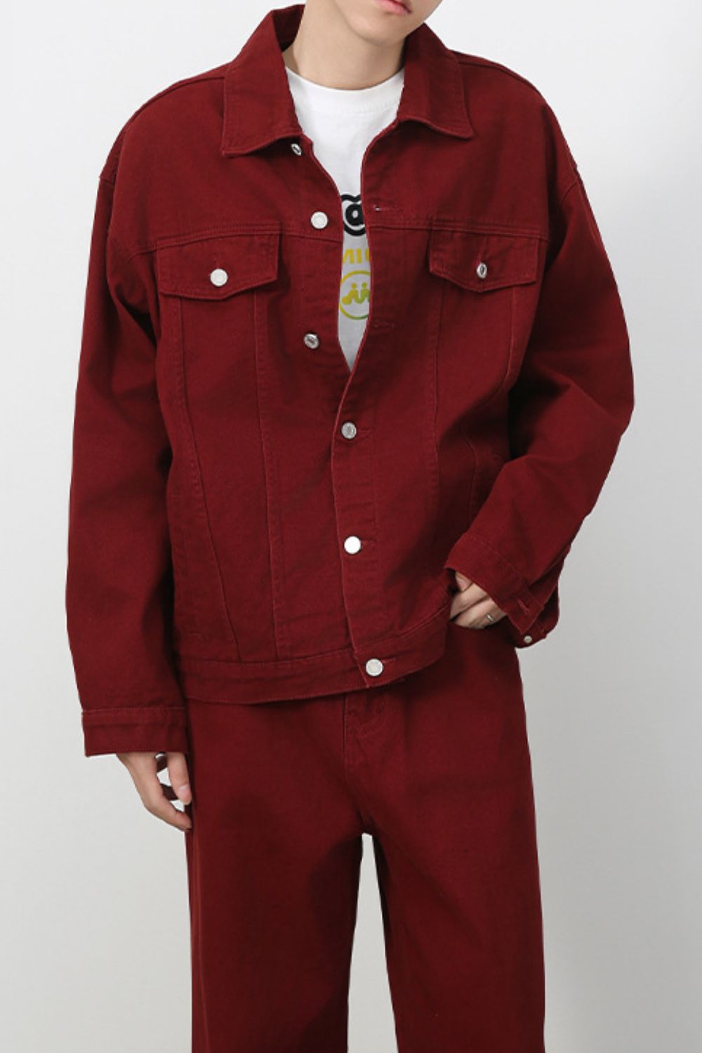 Men's Button Up Dropped Shoulder Denim Jacket