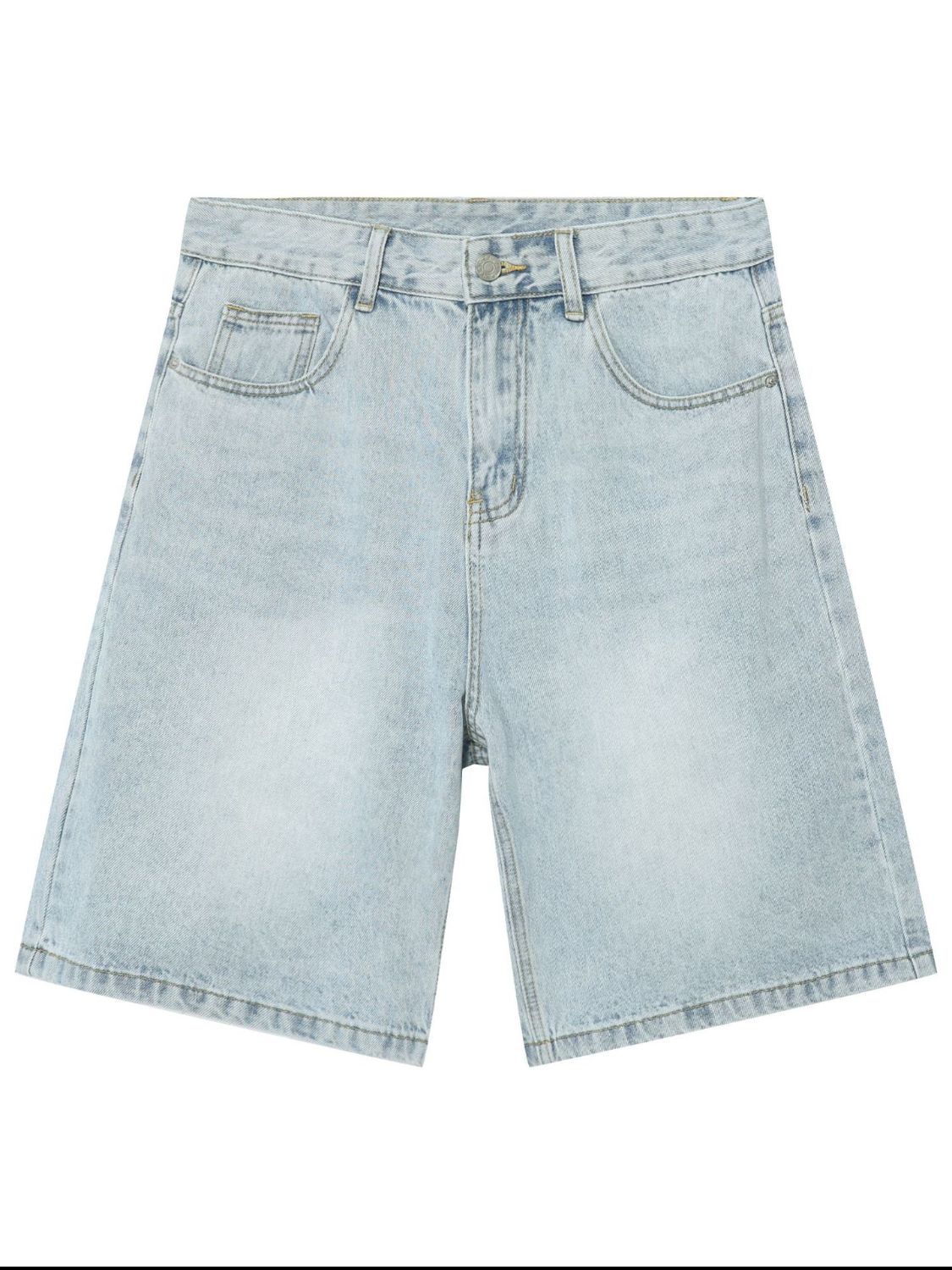 Men's Washed Denim Shorts with Pockets
