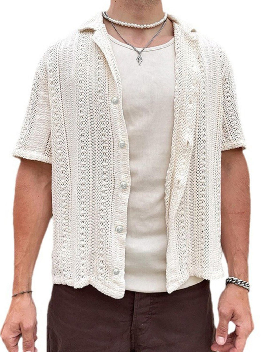 Men's Full Size Button Down Short Sleeve Shirt Plus Size