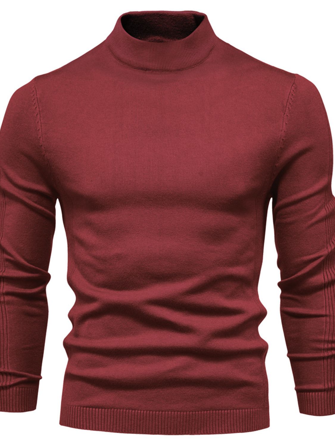 Men's Mock Neck Long Sleeve Sweater