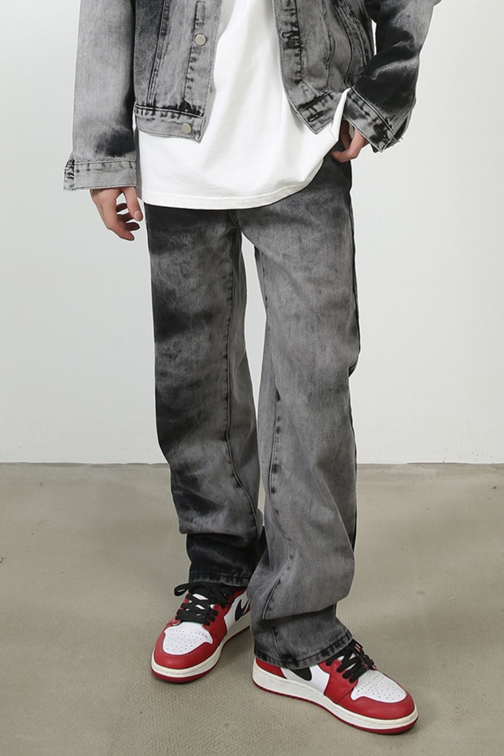 Men's Tie Dye Baggy Jeans with Pockets