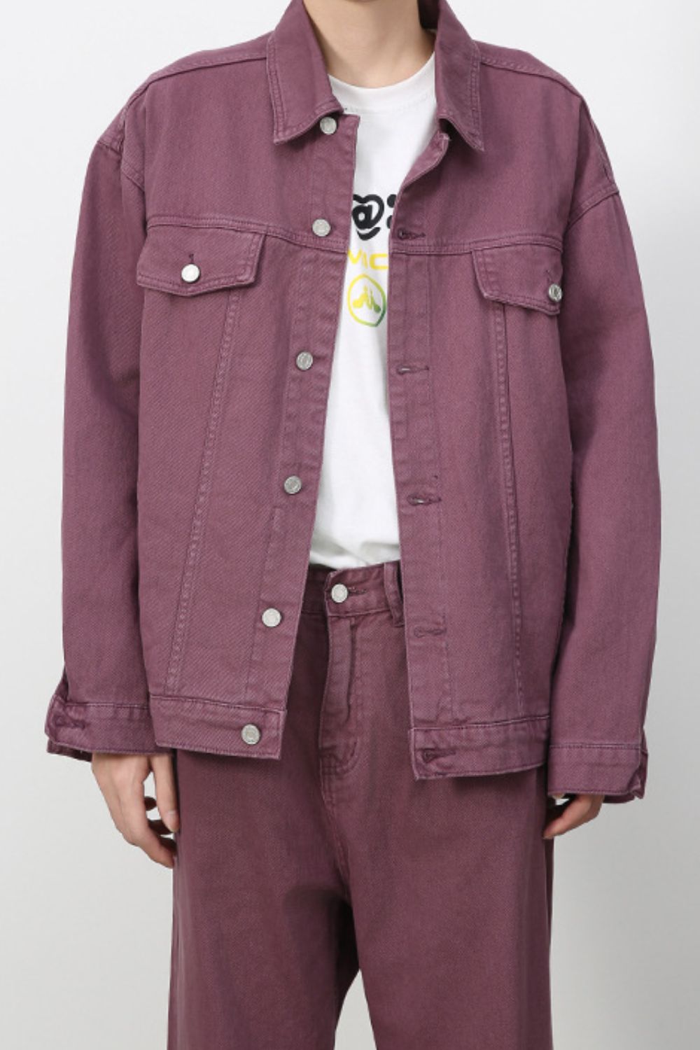 Men's Button Up Dropped Shoulder Denim Jacket