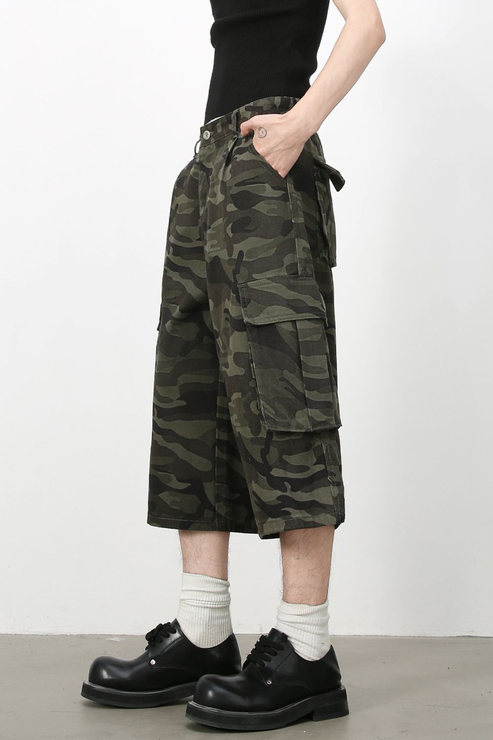 Men's Camouflage Denim Cargo Shorts