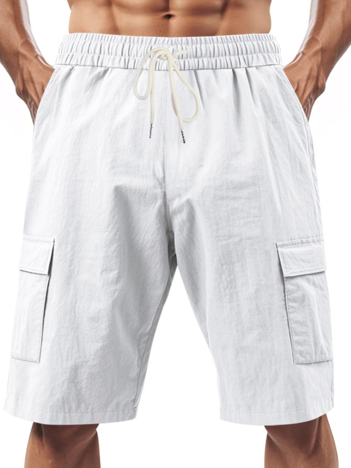 Men's Full Size Drawstring Shorts with Cargo Pockets Plus Size