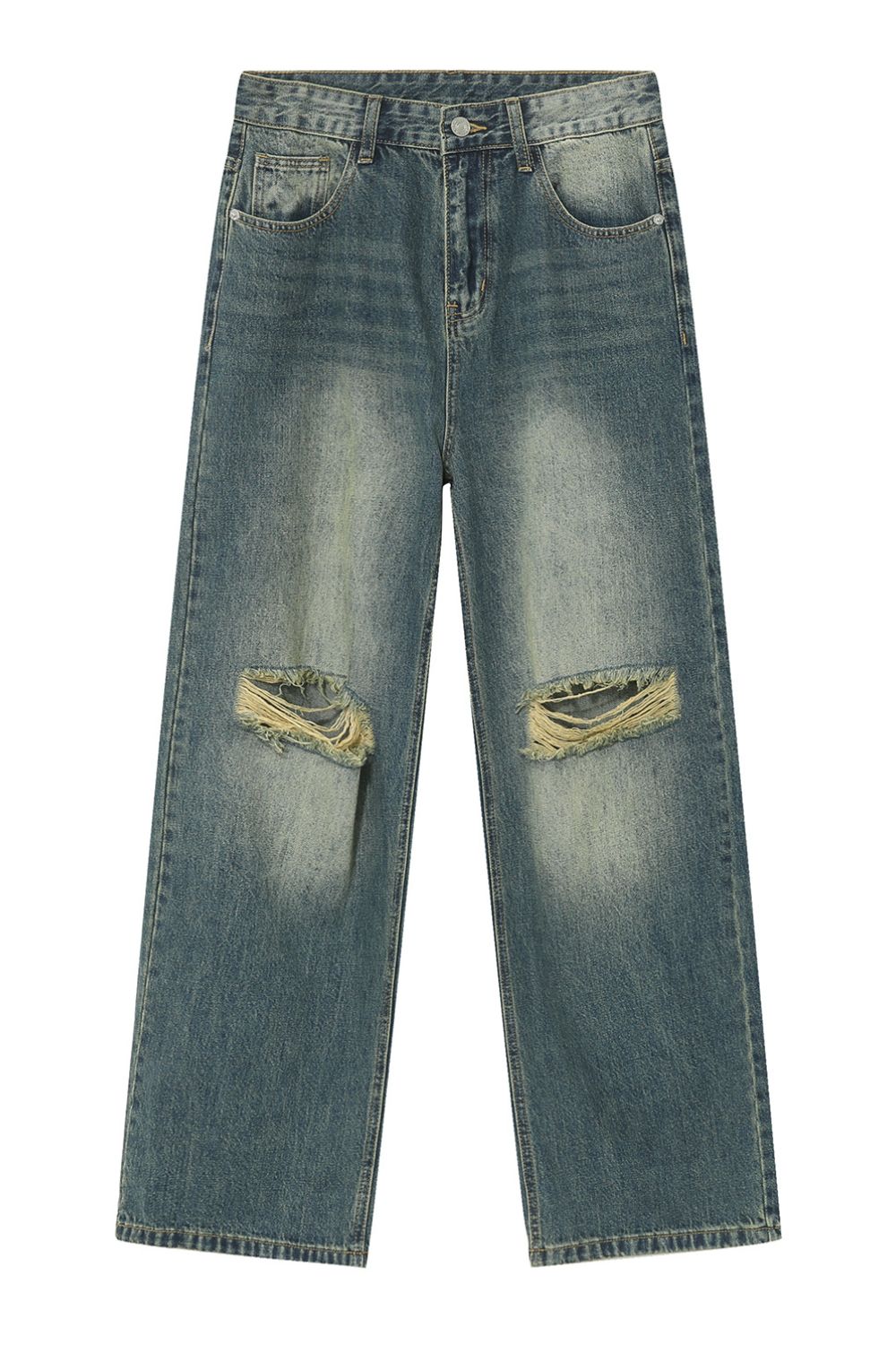 Distressed Wide Leg Men's Jeans