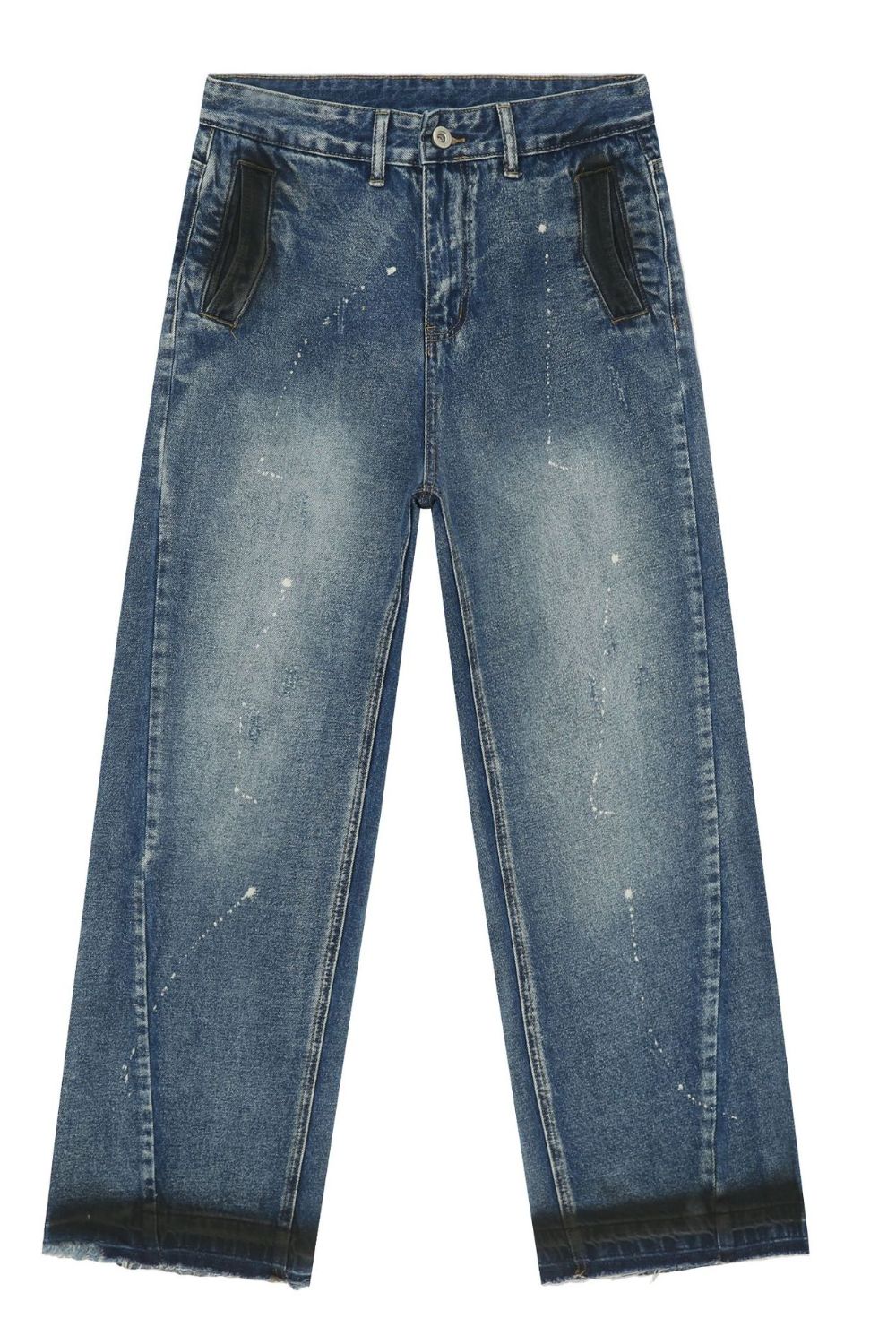 Men's Raw Hem Baggy Jeans