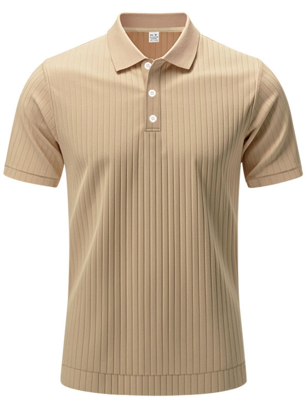Men's Full Size Ribbed Short Sleeve Polo Plus Size