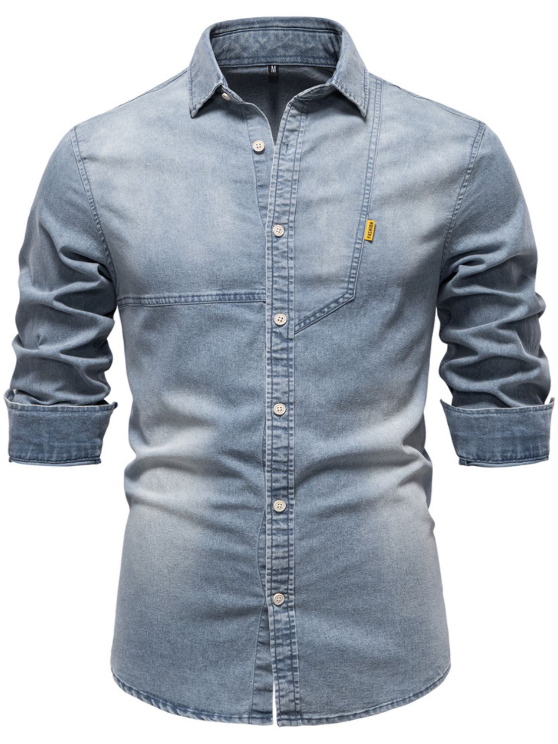 Men's Button Down Collared Neck Denim Shirt