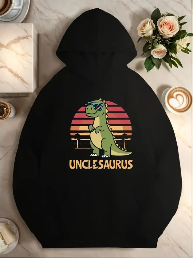 Women'S Casual Hoodie With Kangaroo Pocket - Dinosaur Print Long Sleeve Pullover Hooded Sweatshirt For Autumn Winter