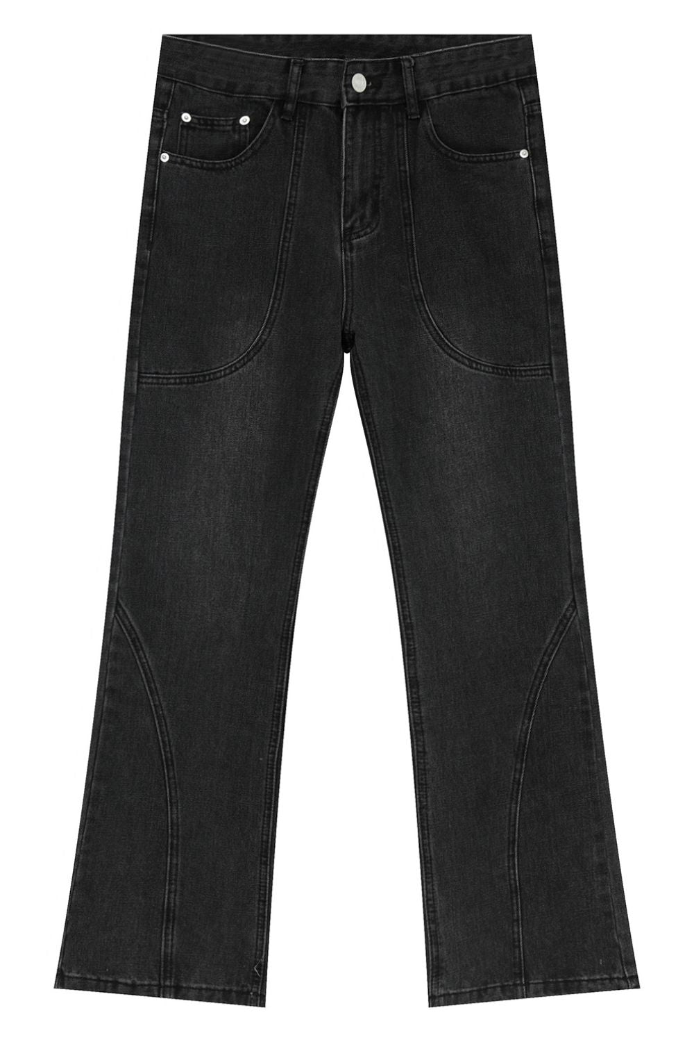 Straight-Leg Jeans with Stitch Detail