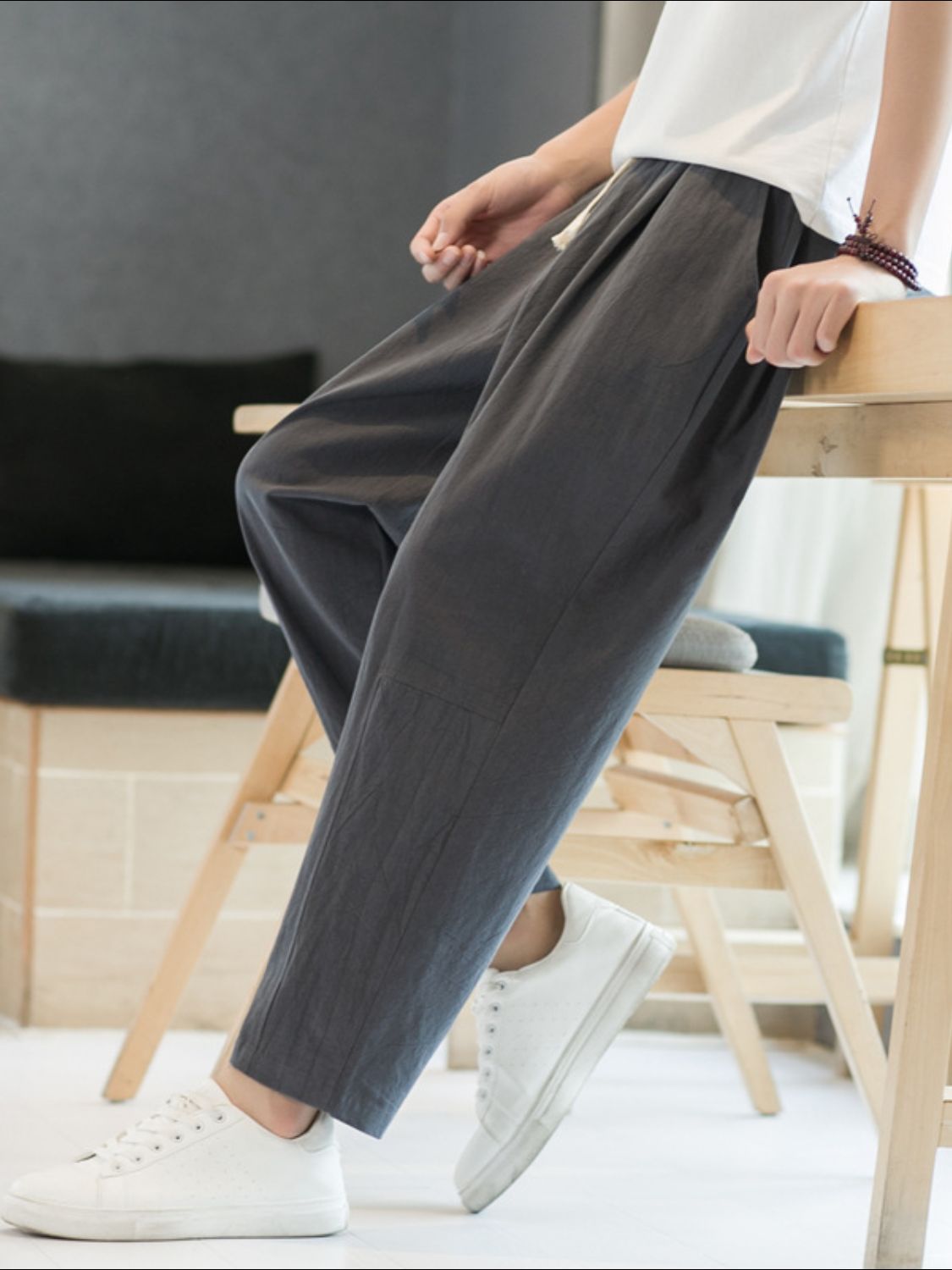 Men's Plus Size Cropped Straight Pants