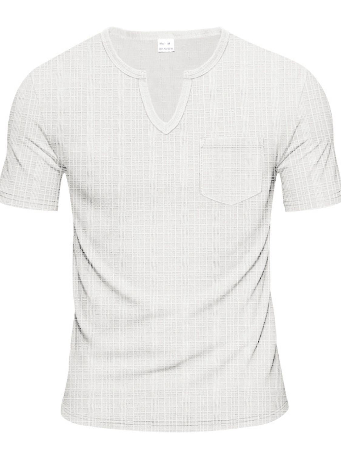 Men's Full Size Notched Short Sleeve T-Shirt Plus Size