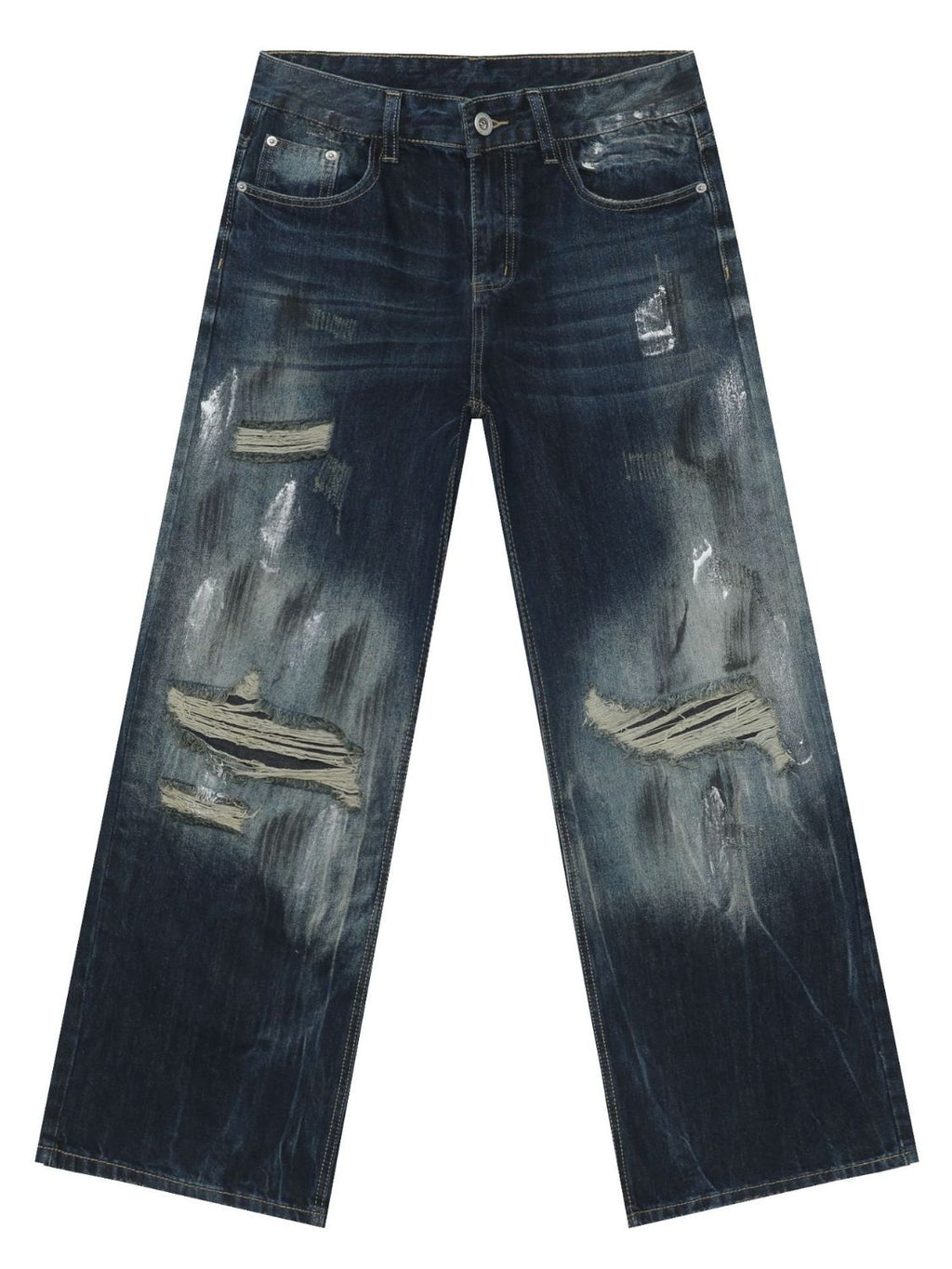 Men's Distressed Jeans with Pockets