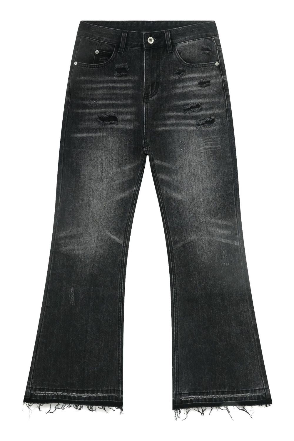 Men's Frayed Hem Bootcut Jeans