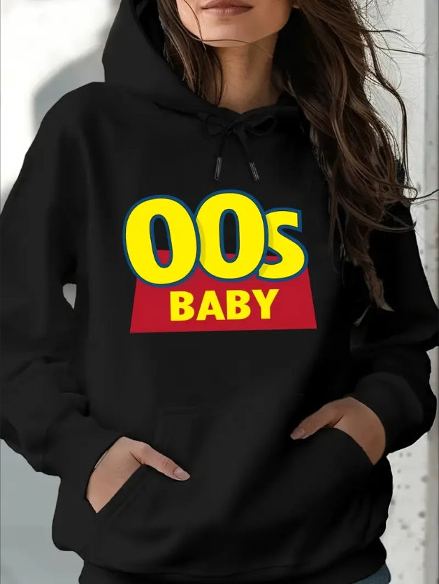Women'S  Casual Hoodie With Made In The 00'S Print - Long Sleeve Pullover With Kangaroo Pocket, Regular Fit Hooded Sweatshirt For All Seasons