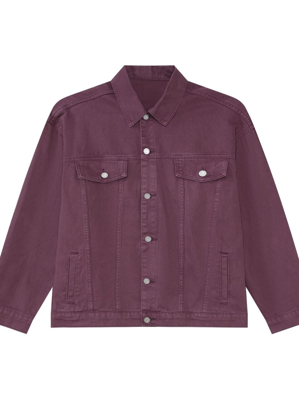 Men's Button Up Dropped Shoulder Denim Jacket