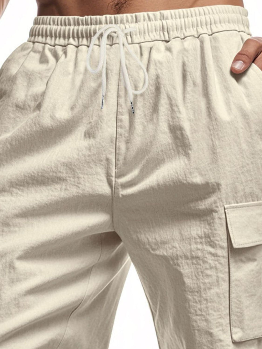 Men's Full Size Drawstring Shorts with Cargo Pockets Plus Size