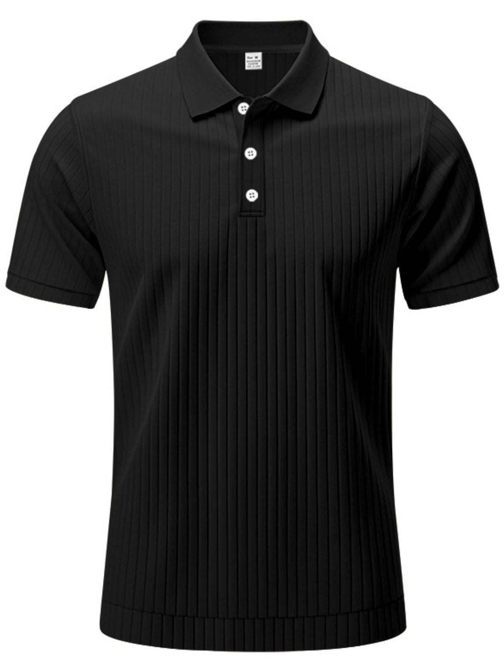 Men's Full Size Ribbed Short Sleeve Polo Plus Size