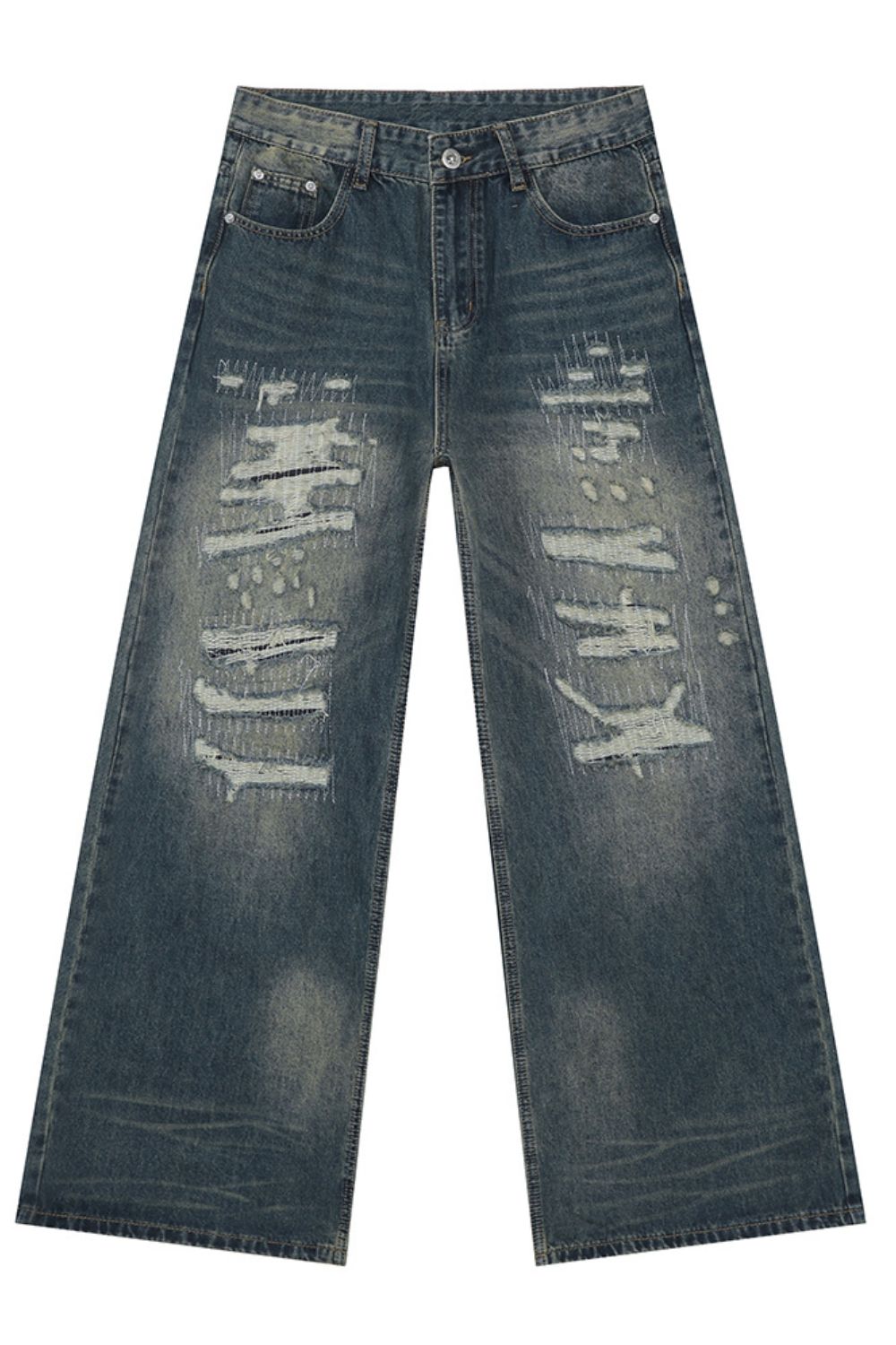 Distressed Wide Leg Jeans